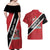 Personalized Trinidad and Tobago Couples Matching Off Shoulder Maxi Dress and Hawaiian Shirt Coat Of Arms Flag Style