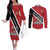 Personalized Trinidad and Tobago Couples Matching Off The Shoulder Long Sleeve Dress and Long Sleeve Button Shirt Coat Of Arms Flag Style