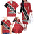 Personalized Trinidad and Tobago Family Matching Off The Shoulder Long Sleeve Dress and Hawaiian Shirt Coat Of Arms Flag Style