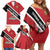 Personalized Trinidad and Tobago Family Matching Off Shoulder Short Dress and Hawaiian Shirt Coat Of Arms Flag Style