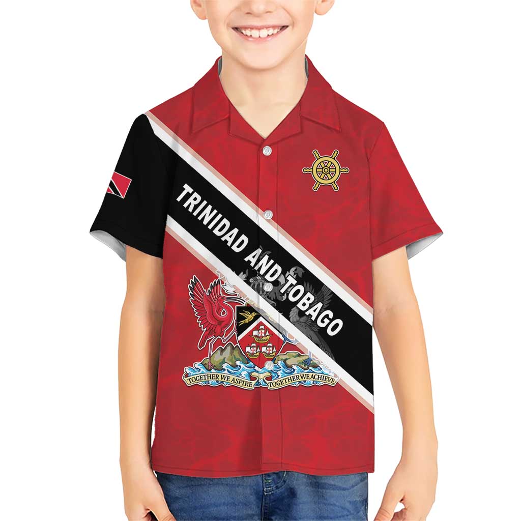 Personalized Trinidad and Tobago Kid Hawaiian Shirt Coat Of Arms Flag Style