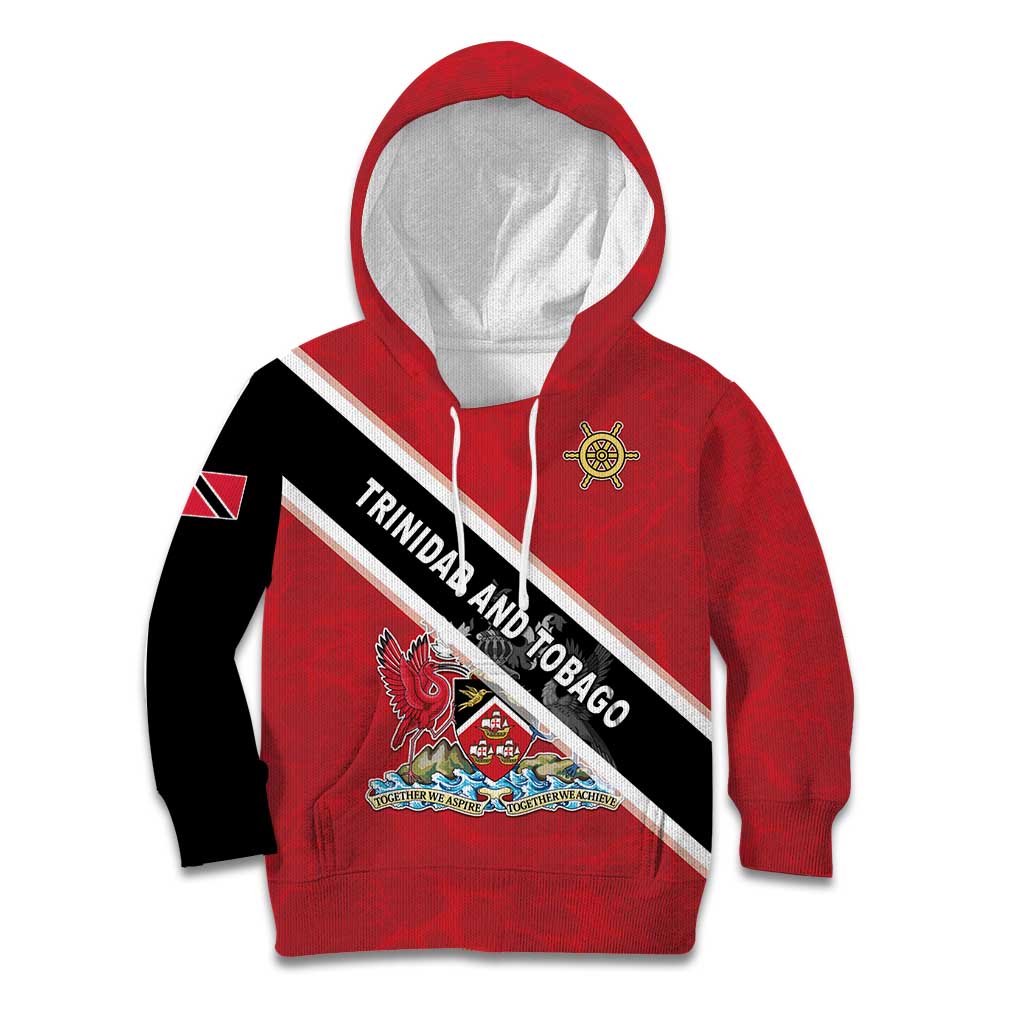 Personalized Trinidad and Tobago Kid Hoodie Coat Of Arms Flag Style