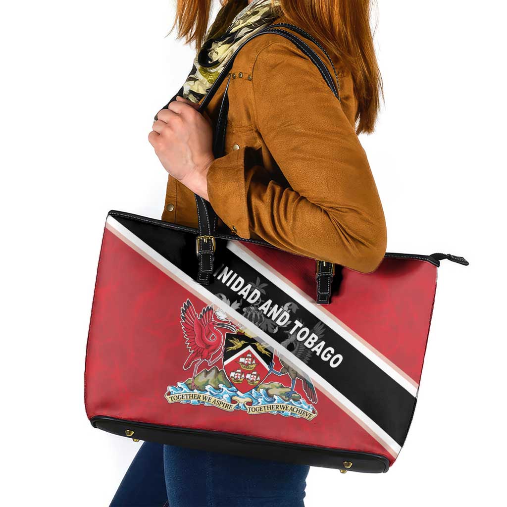 Trinidad and Tobago Leather Tote Bag Coat Of Arms Flag Style