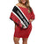 Personalized Trinidad and Tobago Off Shoulder Short Dress Coat Of Arms Flag Style