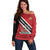 Personalized Trinidad and Tobago Off Shoulder Sweater Coat Of Arms Flag Style