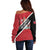 Personalized Trinidad and Tobago Off Shoulder Sweater Coat Of Arms Flag Style