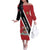 Personalized Trinidad and Tobago Off The Shoulder Long Sleeve Dress Coat Of Arms Flag Style