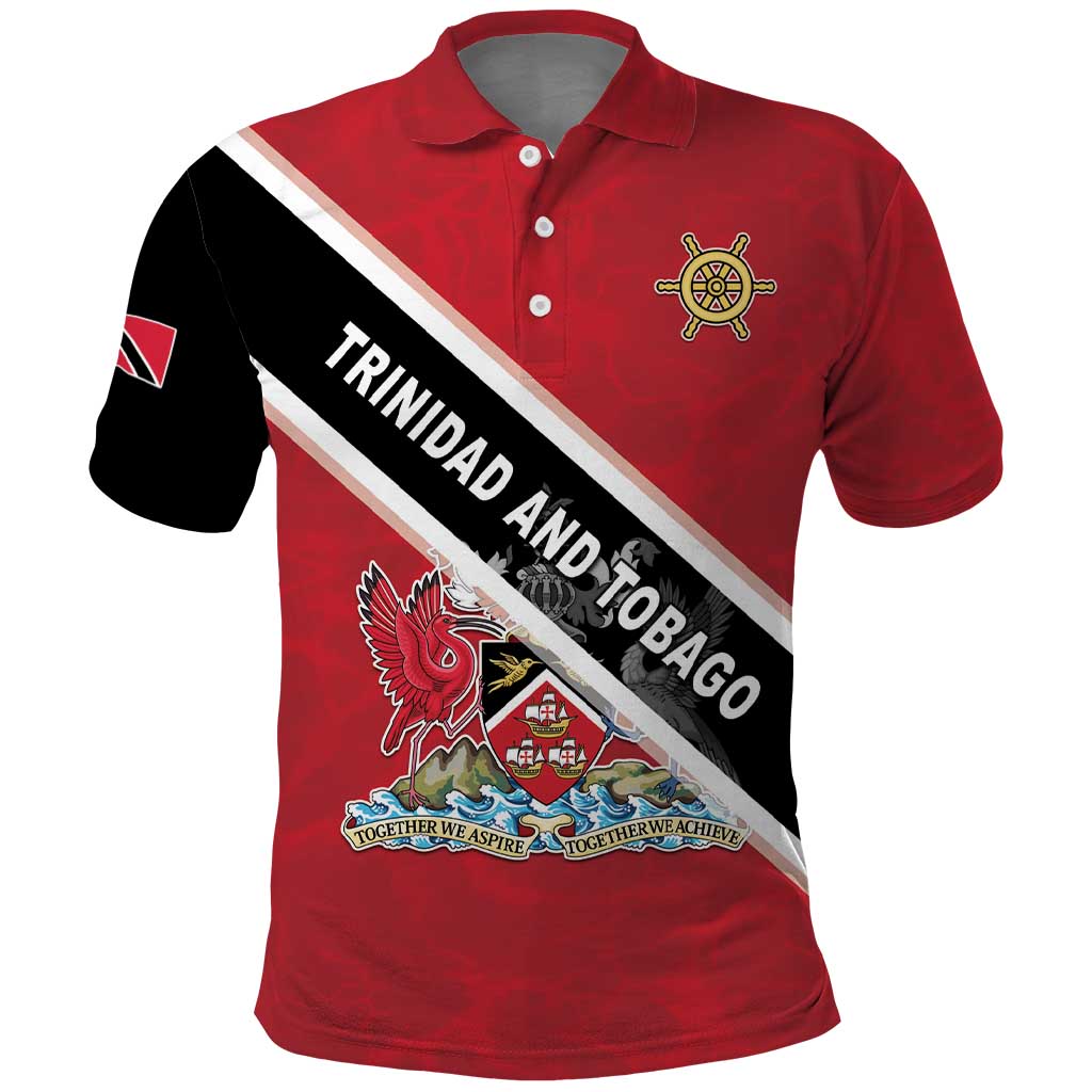 Personalized Trinidad and Tobago Polo Shirt Coat Of Arms Flag Style