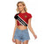 Personalized Trinidad and Tobago Raglan Cropped T Shirt Coat Of Arms Flag Style