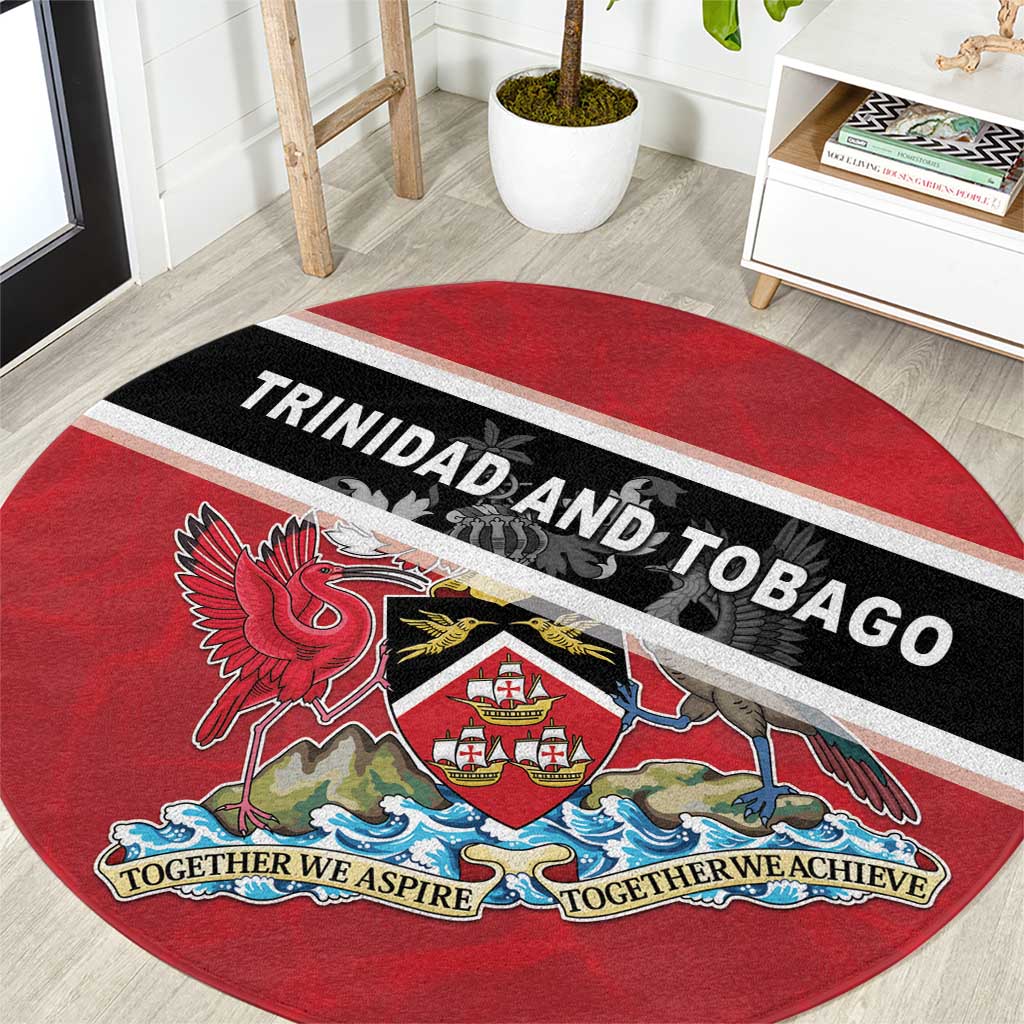 Trinidad and Tobago Round Carpet Coat Of Arms Flag Style