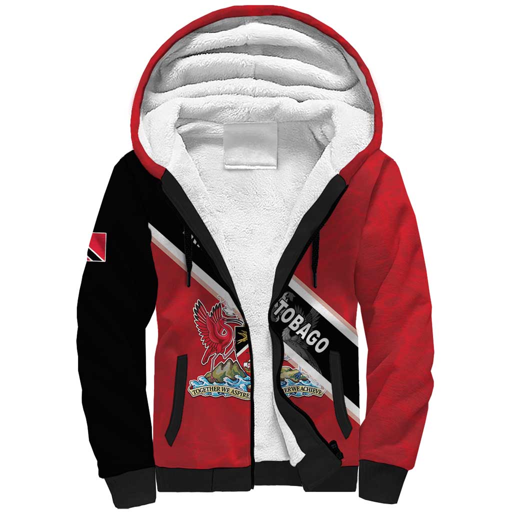 Personalized Trinidad and Tobago Sherpa Hoodie Coat Of Arms Flag Style