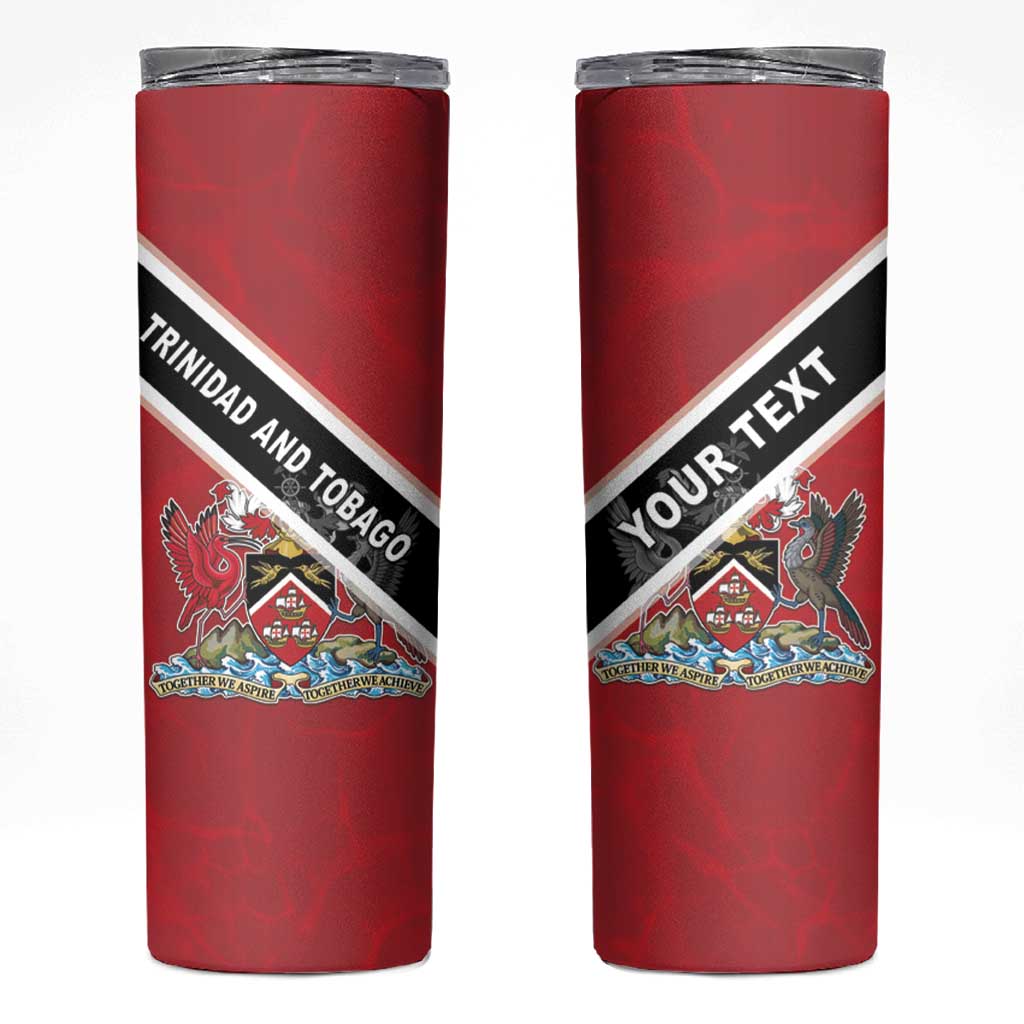 Personalized Trinidad and Tobago Skinny Tumbler Coat Of Arms Flag Style