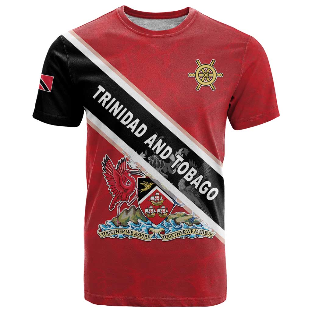 Personalized Trinidad and Tobago T Shirt Coat Of Arms Flag Style