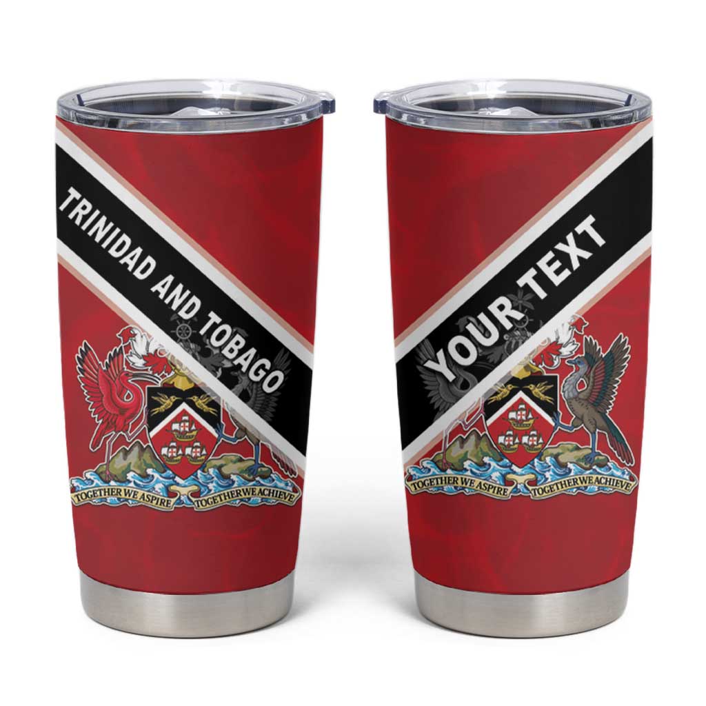 Personalized Trinidad and Tobago Tumbler Cup Coat Of Arms Flag Style