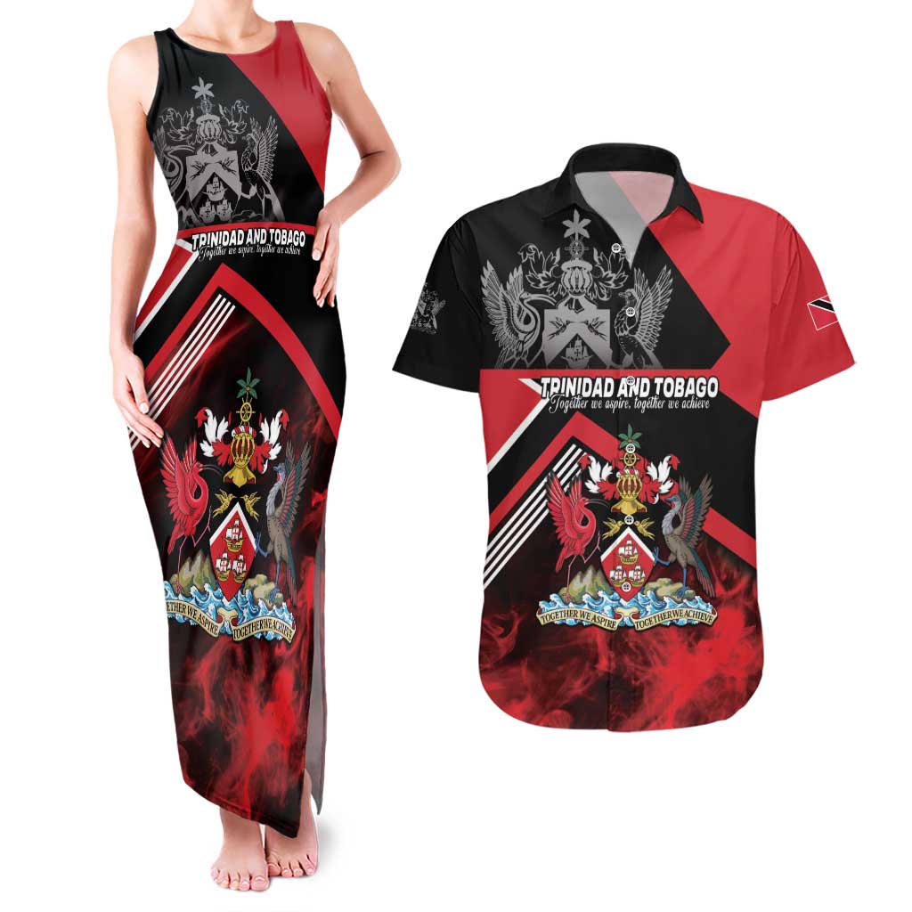 Personalized Trinidad and Tobago Couples Matching Tank Maxi Dress and Hawaiian Shirt Unique Style