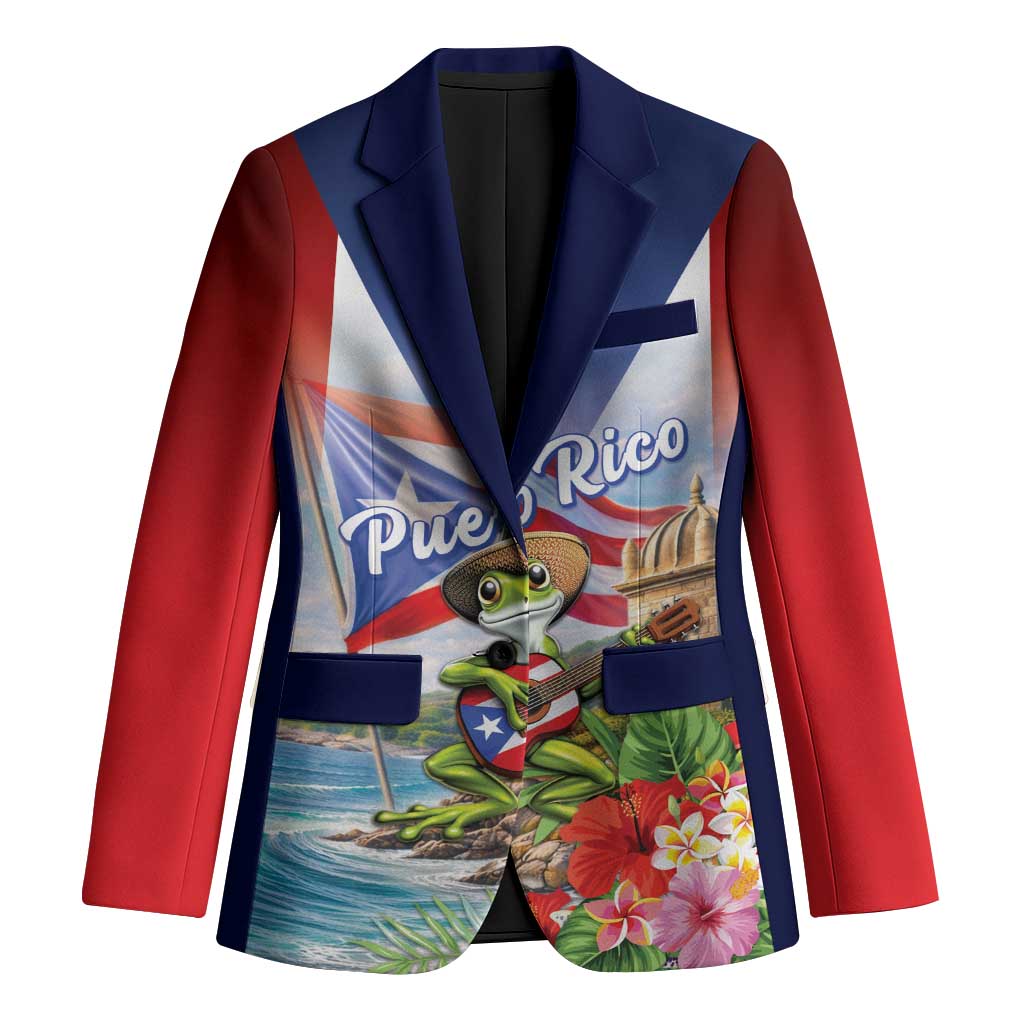 Puerto Rico Coqui Frog Blazer Happy Emancipation Day