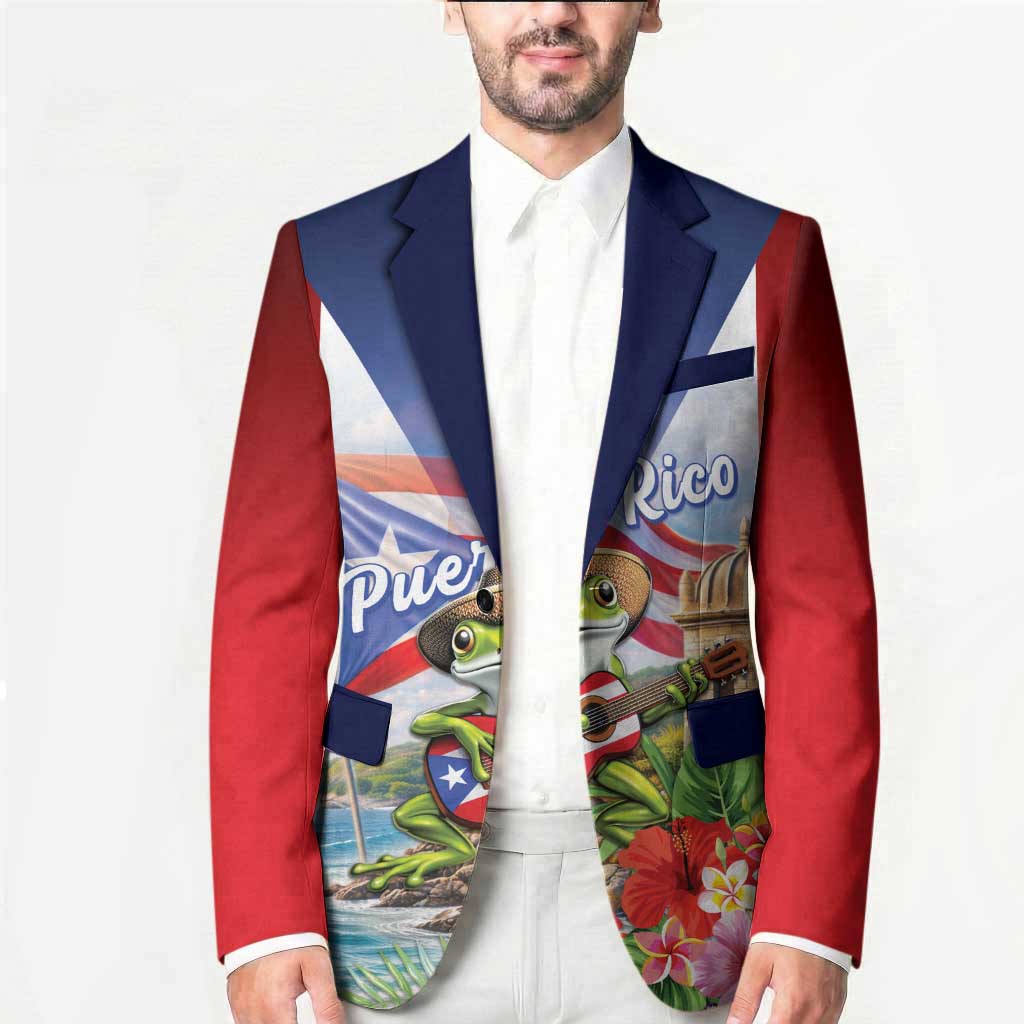 Puerto Rico Coqui Frog Blazer Happy Emancipation Day