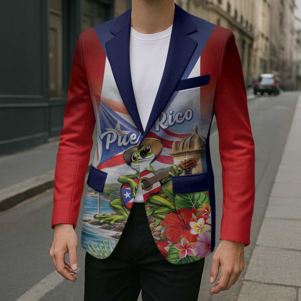 Puerto Rico Coqui Frog Blazer Happy Emancipation Day