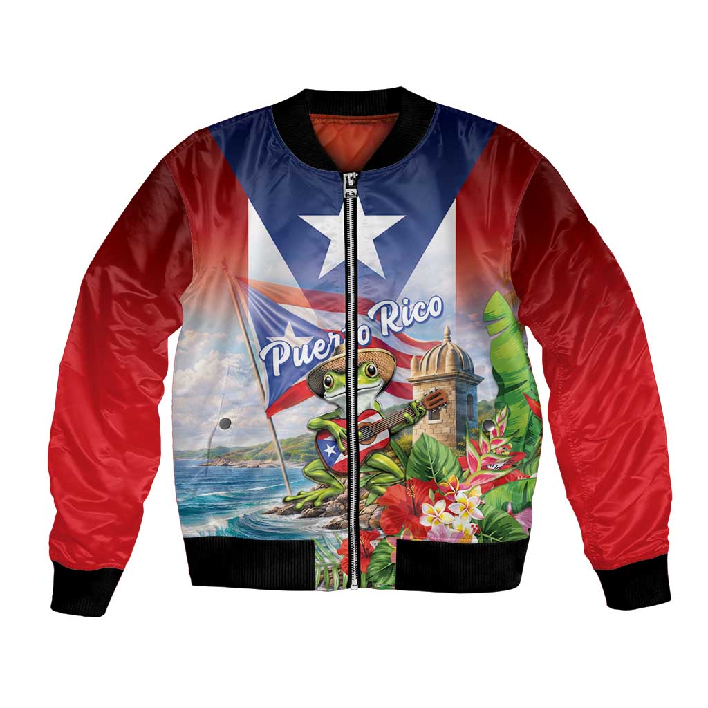 Puerto Rico Coqui Frog Bomber Jacket Happy Emancipation Day