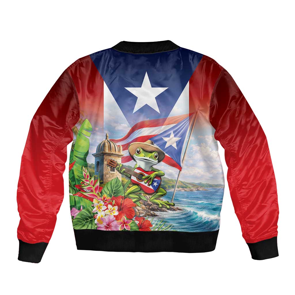 Puerto Rico Coqui Frog Bomber Jacket Happy Emancipation Day