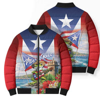 Puerto Rico Coqui Frog Bomber Puffer Jacket Happy Emancipation Day