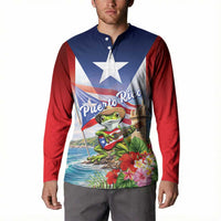 Puerto Rico Coqui Frog Button Sweatshirt Happy Emancipation Day
