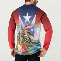 Puerto Rico Coqui Frog Button Sweatshirt Happy Emancipation Day