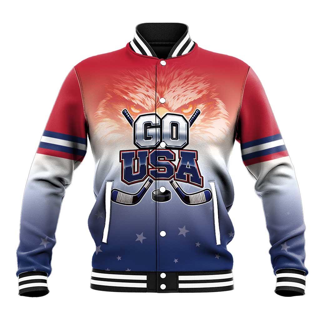 Custom USA Ice Hockey Team Baseball Jacket Go USA Unique Style