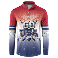 Custom USA Ice Hockey Team Button Sweatshirt Go USA Unique Style