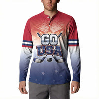 Custom USA Ice Hockey Team Button Sweatshirt Go USA Unique Style