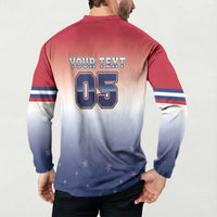 Custom USA Ice Hockey Team Button Sweatshirt Go USA Unique Style