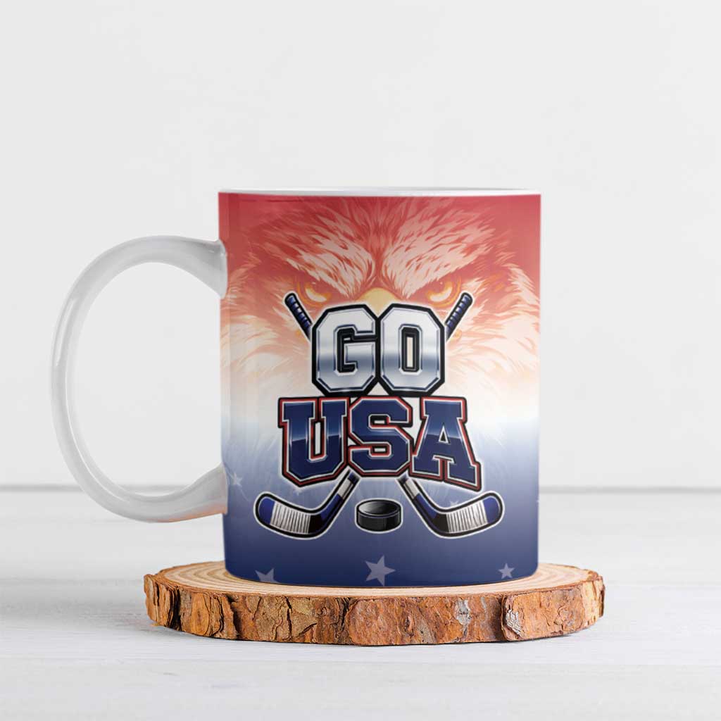 Custom USA Ice Hockey Team Ceramic Mug Go USA Unique Style