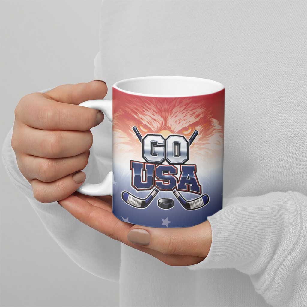 Custom USA Ice Hockey Team Ceramic Mug Go USA Unique Style