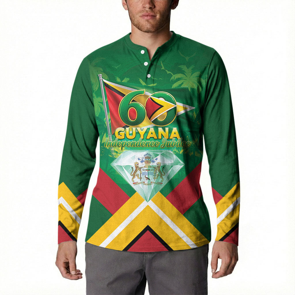 Guyana 60th Independence Diamond Jubilee Button Sweatshirt