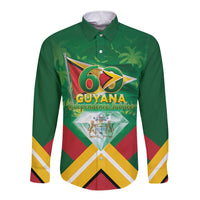 Guyana 60th Independence Diamond Jubilee Long Sleeve Button Shirt