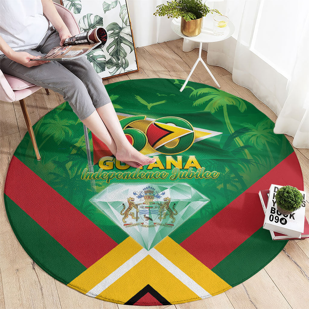 Guyana 60th Independence Diamond Jubilee Round Carpet