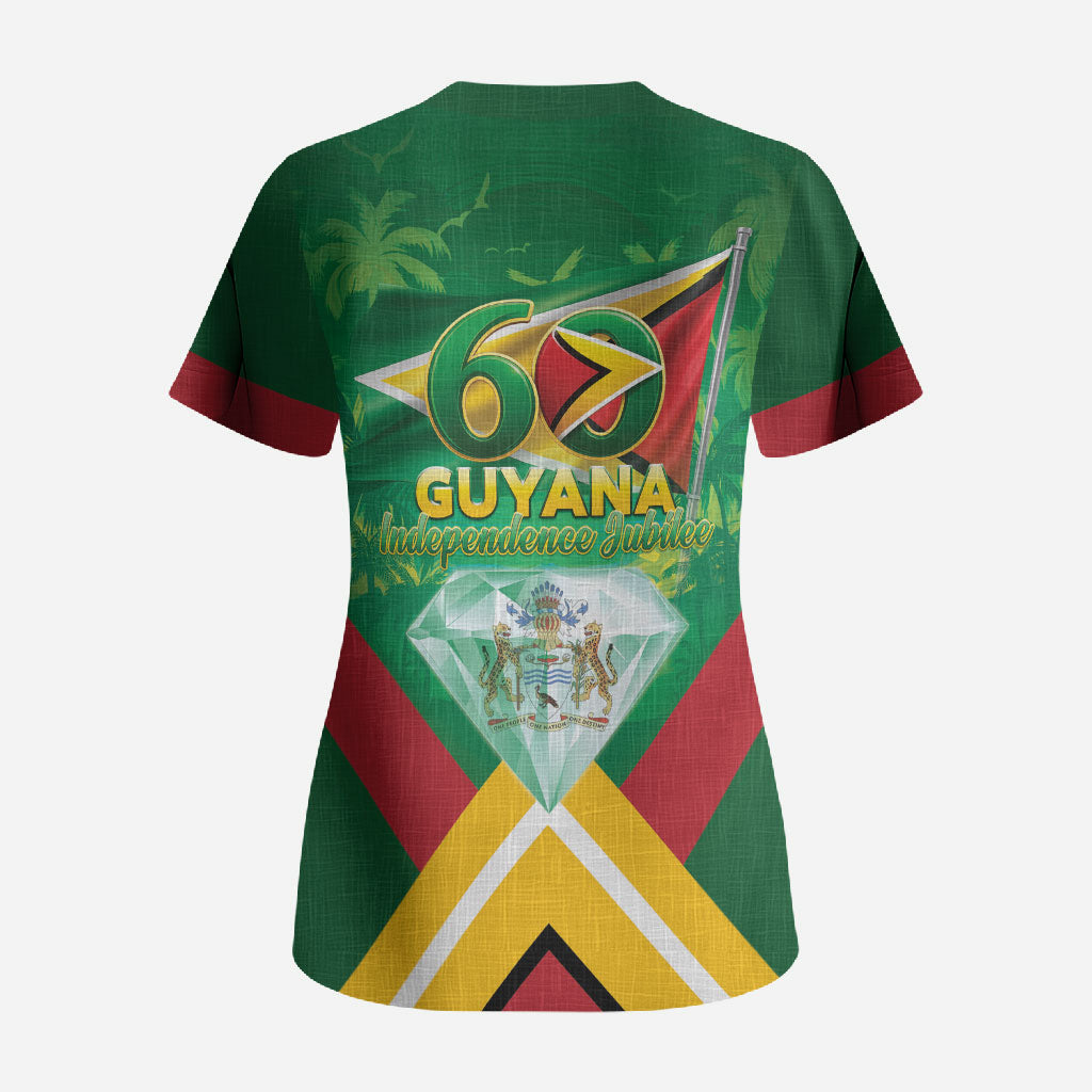 Guyana 60th Independence Diamond Jubilee Scrub Top