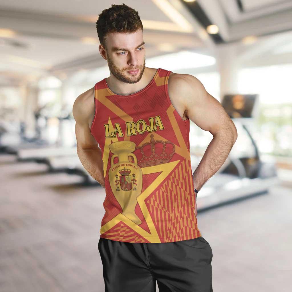 Custom Spain 2024 Football Men Tank Top La Roja Reigns Supreme LT05 - Wonder Print Shop