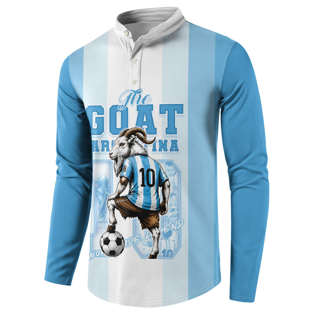 Custom Argentina Football GOAT 10 Button Sweatshirt Worldwide Legend