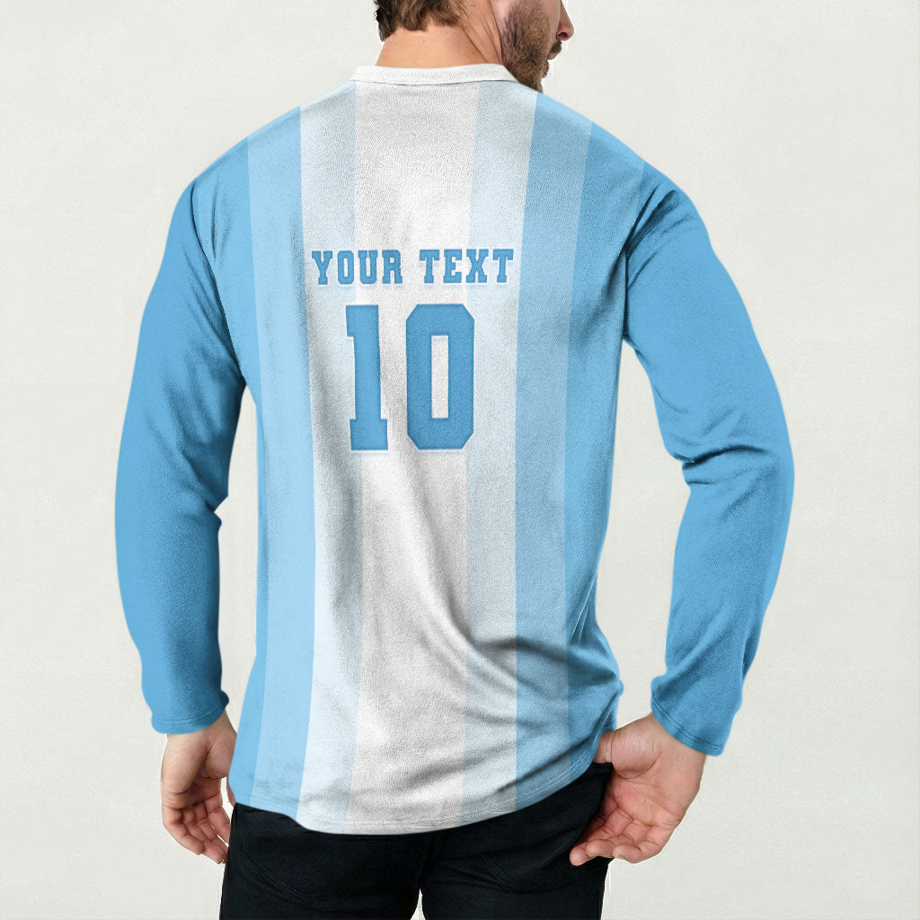 Custom Argentina Football GOAT 10 Button Sweatshirt Worldwide Legend