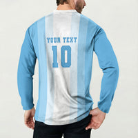 Custom Argentina Football GOAT 10 Button Sweatshirt Worldwide Legend