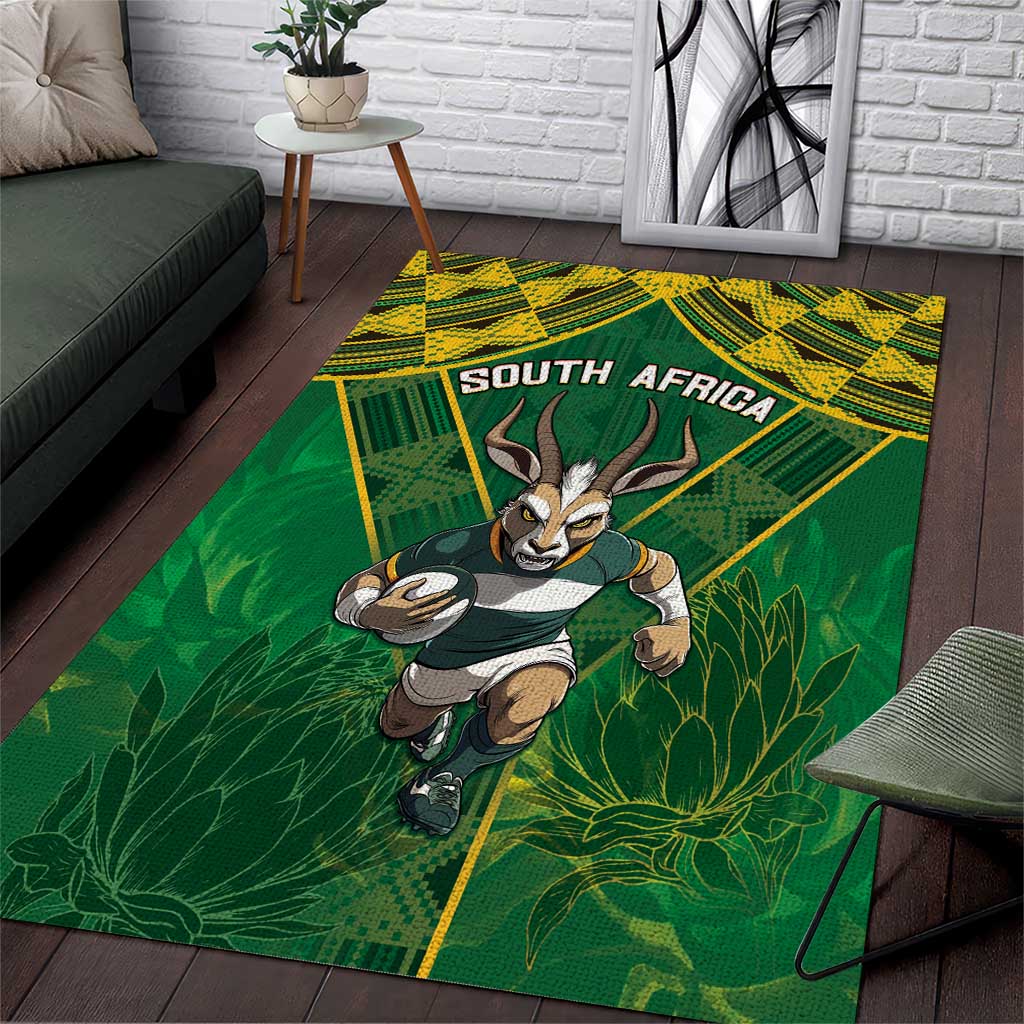 South Africa Rugby 2024 Area Rug Go Bokke African Pattern LT05 - Wonder Print Shop