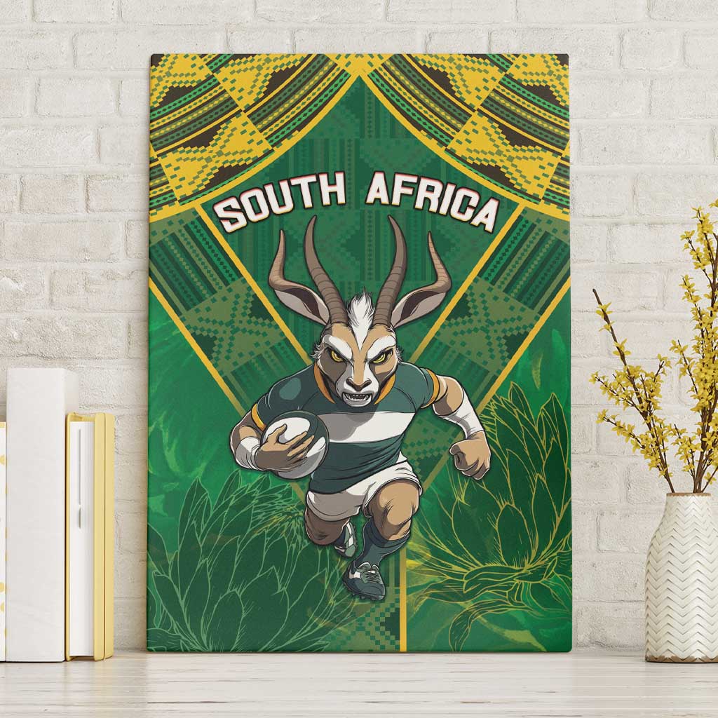 South Africa Rugby 2024 Canvas Wall Art Go Bokke African Pattern LT05 - Wonder Print Shop