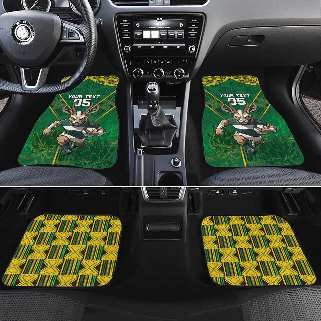 South Africa Rugby 2024 Car Mats Go Bokke African Pattern LT05 - Wonder Print Shop