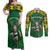 Custom South Africa Rugby 2024 Couples Matching Off Shoulder Maxi Dress and Long Sleeve Button Shirt Go Bokke African Pattern LT05 - Wonder Print Shop