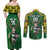 Custom South Africa Rugby 2024 Couples Matching Off Shoulder Maxi Dress and Long Sleeve Button Shirt Go Bokke African Pattern LT05 - Wonder Print Shop