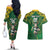 Custom South Africa Rugby 2024 Couples Matching Off The Shoulder Long Sleeve Dress and Hawaiian Shirt Go Bokke African Pattern LT05 - Wonder Print Shop