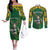 Custom South Africa Rugby 2024 Couples Matching Off The Shoulder Long Sleeve Dress and Long Sleeve Button Shirt Go Bokke African Pattern