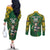 Custom South Africa Rugby 2024 Couples Matching Off The Shoulder Long Sleeve Dress and Long Sleeve Button Shirt Go Bokke African Pattern