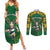 Custom South Africa Rugby 2024 Couples Matching Summer Maxi Dress and Long Sleeve Button Shirt Go Bokke African Pattern LT05 - Wonder Print Shop